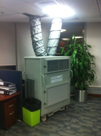 High quality temporary air conditioning hire from Andrews Sykes Climate Rental Middle East LLC (provide multiple small tonnage cooling AC units to keep office employees cool during summer months)
