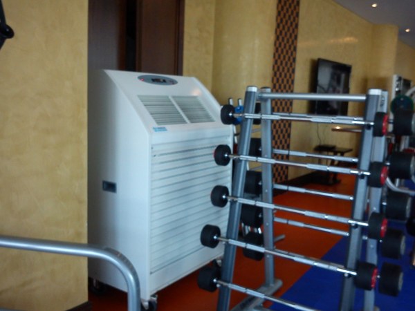 Sample of the high quality temporary air conditioning units for hire from Andrews Sykes Climate Rental Middle East LLC (to keep in this case gym members cool during summer months)